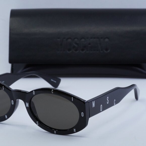 Moschino MOS141/S 0807 IR Oval Sunglasses - Black\\Grey main image 6